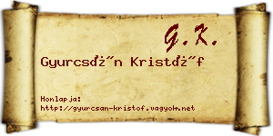 Gyurcsán Kristóf névjegykártya