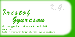 kristof gyurcsan business card