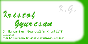 kristof gyurcsan business card